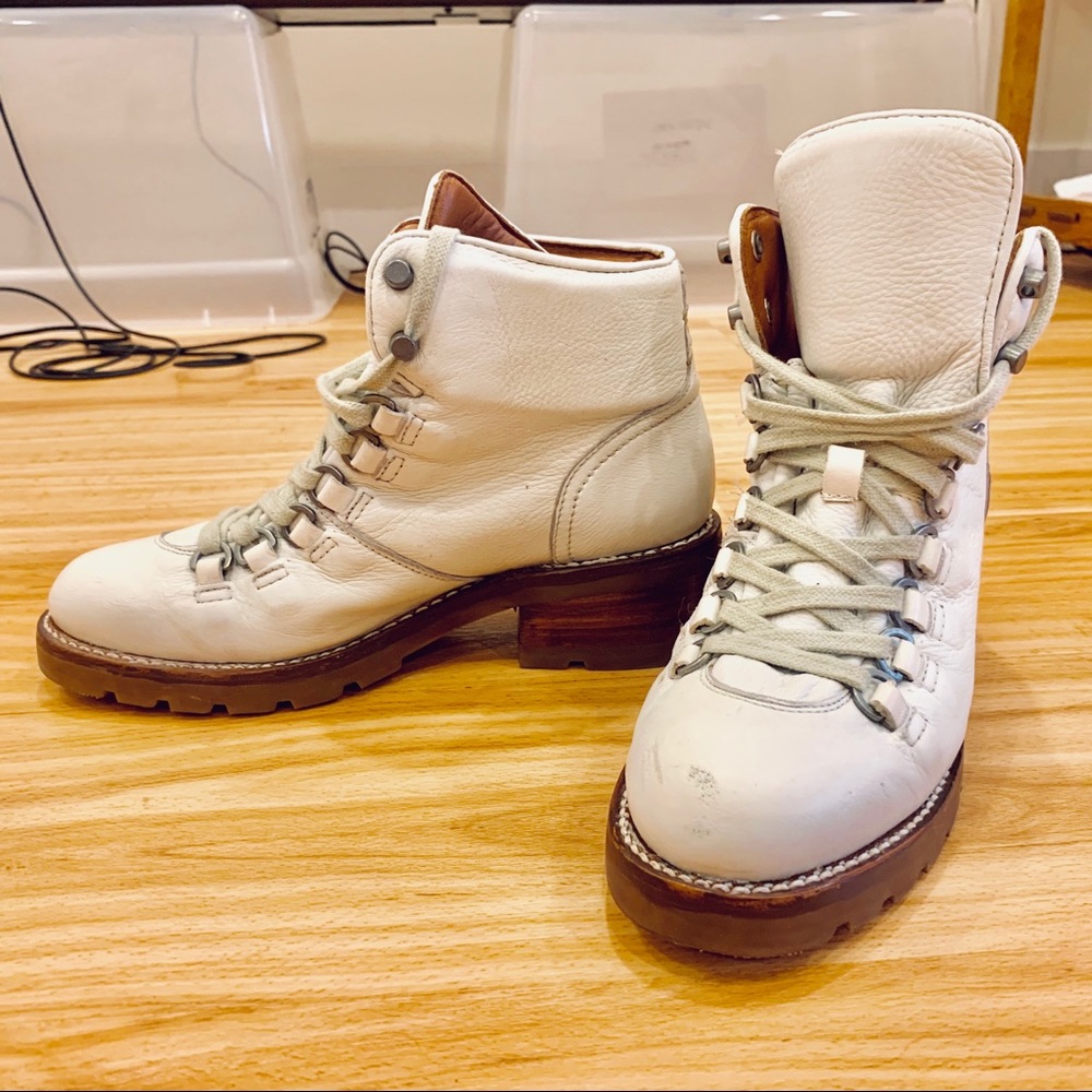 Frye ALTA Hiker Combat Boot Women’s 7 in white